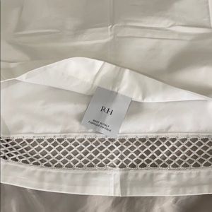 Italian cotton lace edge lumbar pillow case w slv